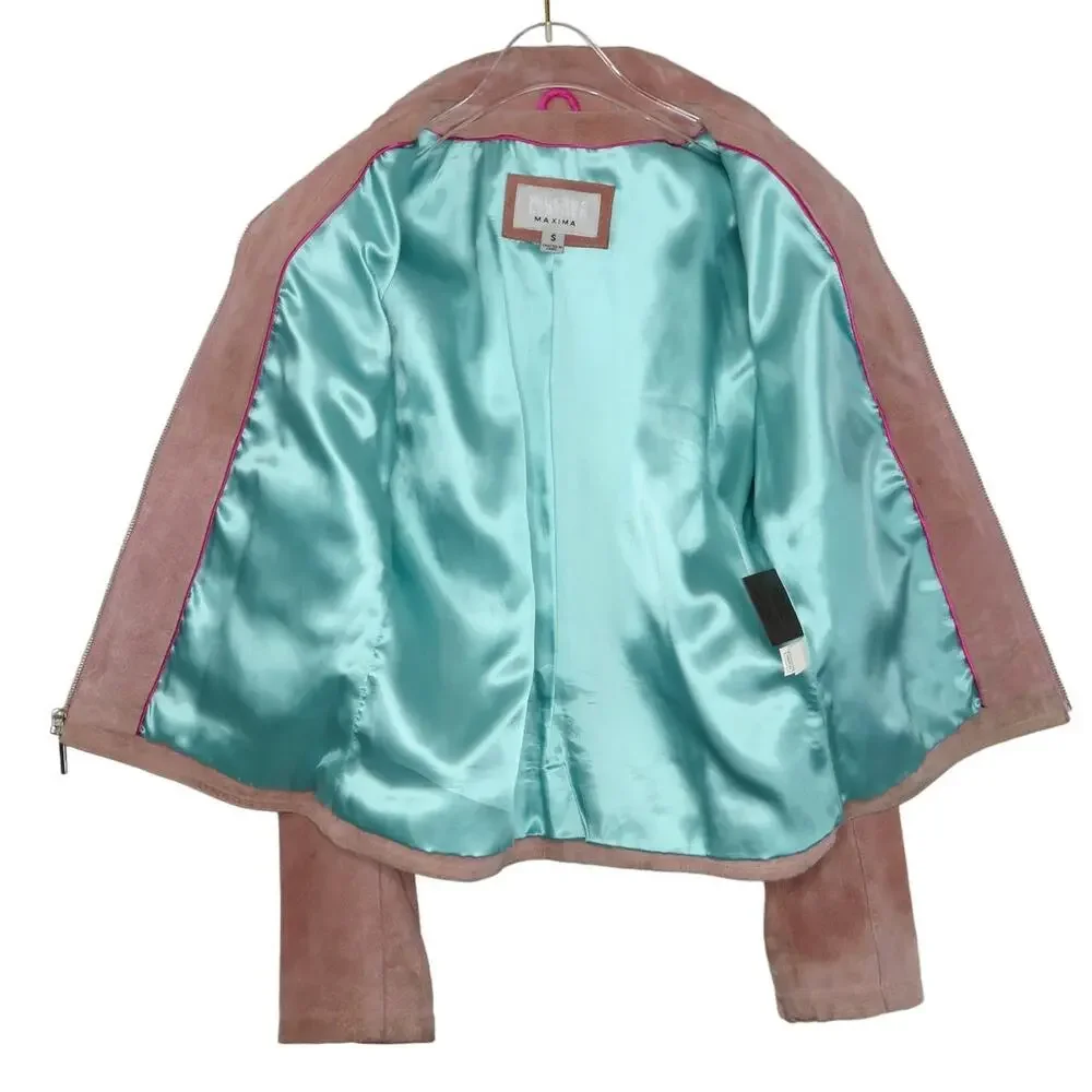 Vintage Wilson's Leather Pink Leather Jacket Pink Suede Small Glam